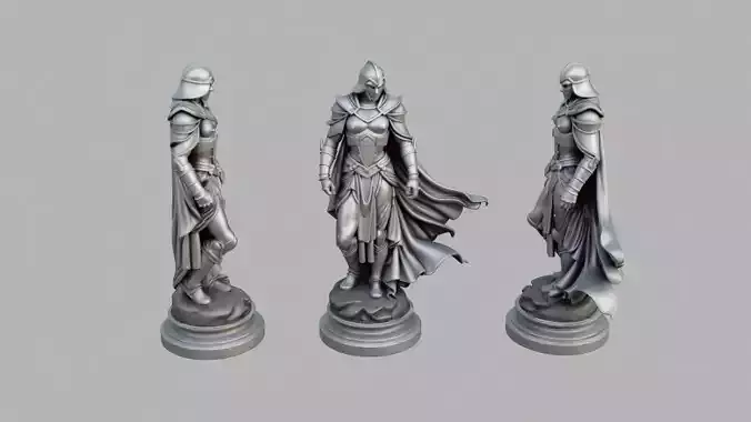 Warrior Statue Low-poly 3D model