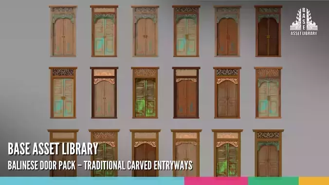 Balinese Door Pack Traditional Carved Entryways