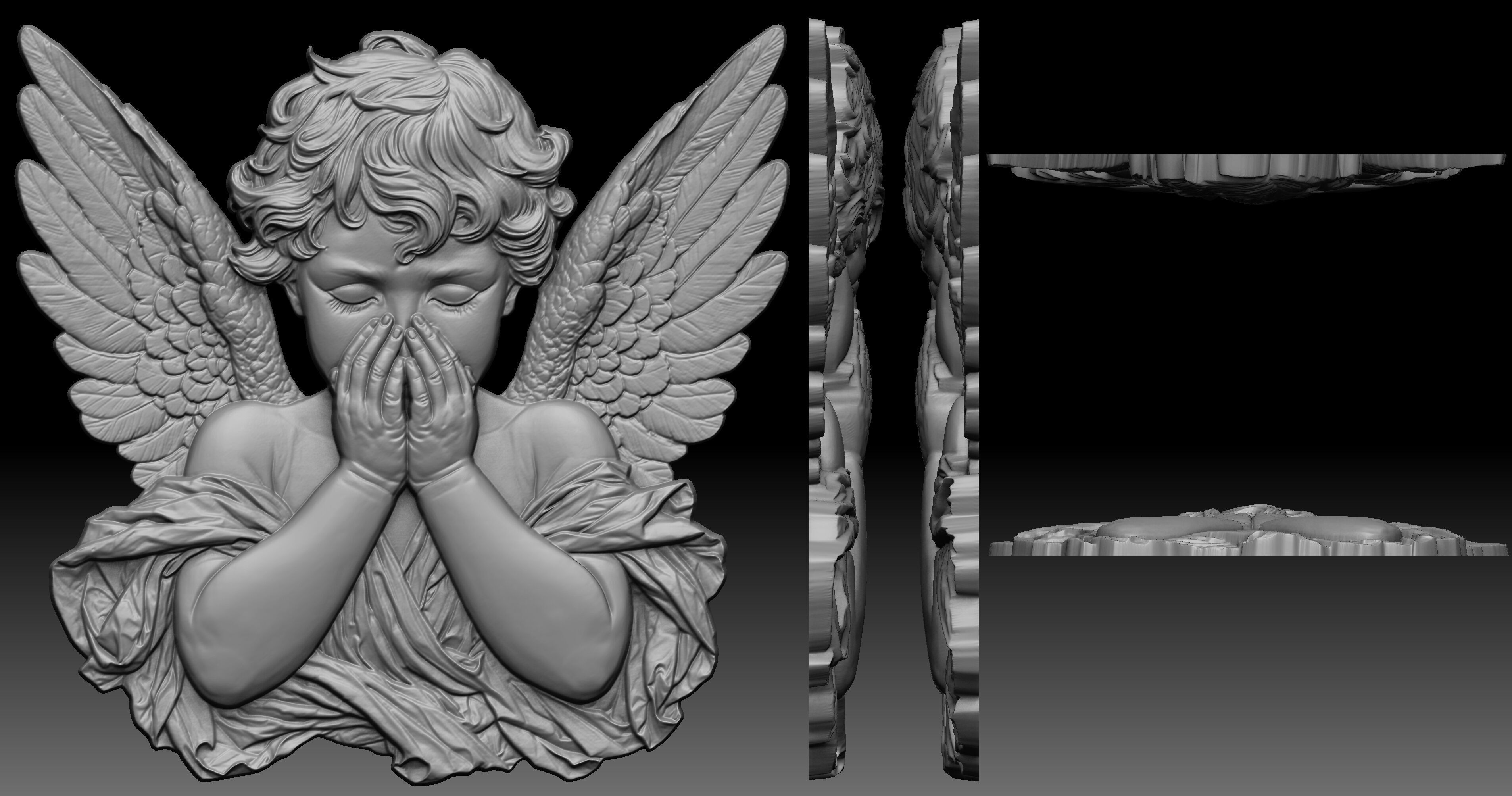 Angel Relief 3D print model_2