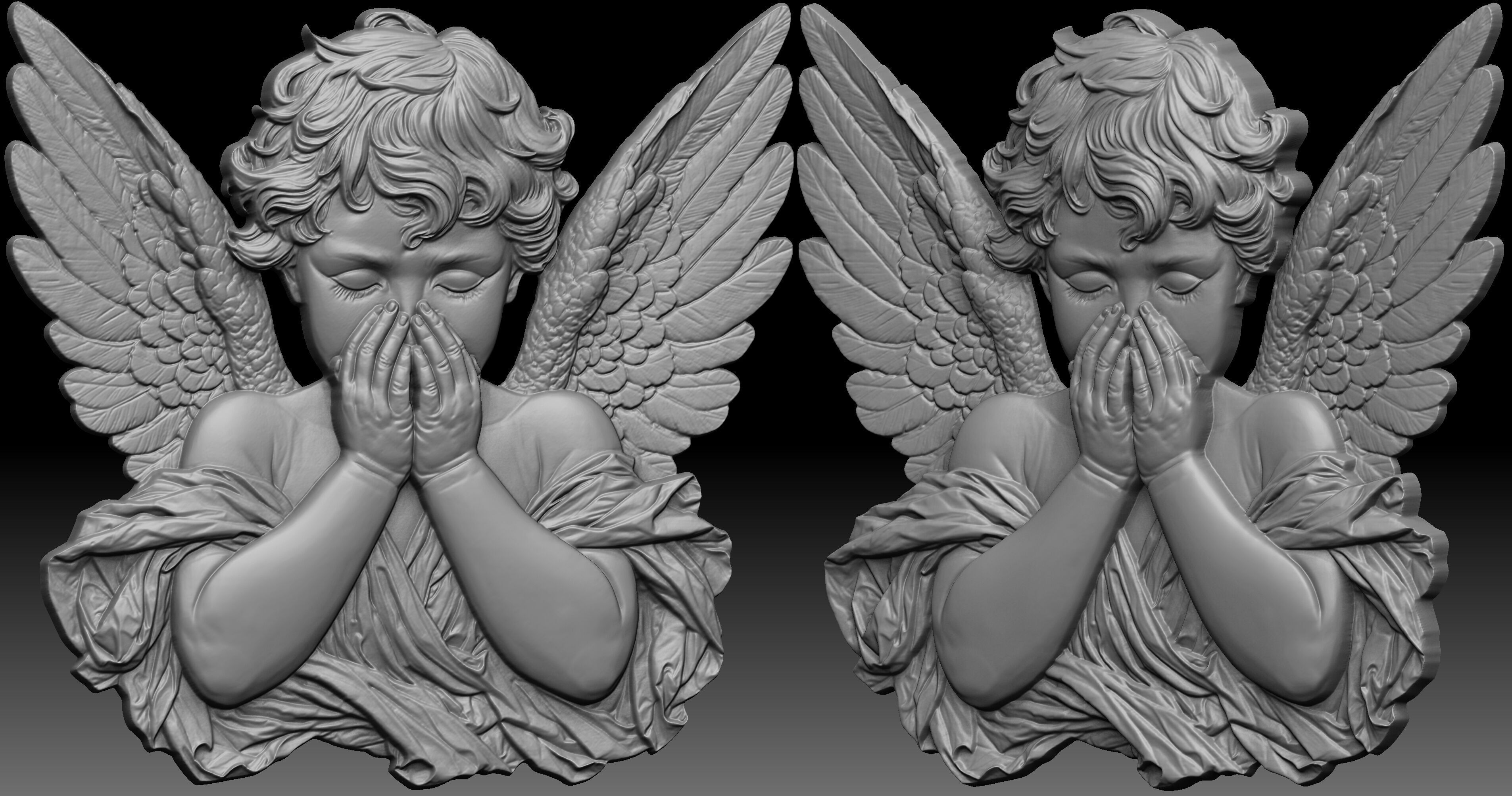 Angel Relief 3D print model_1