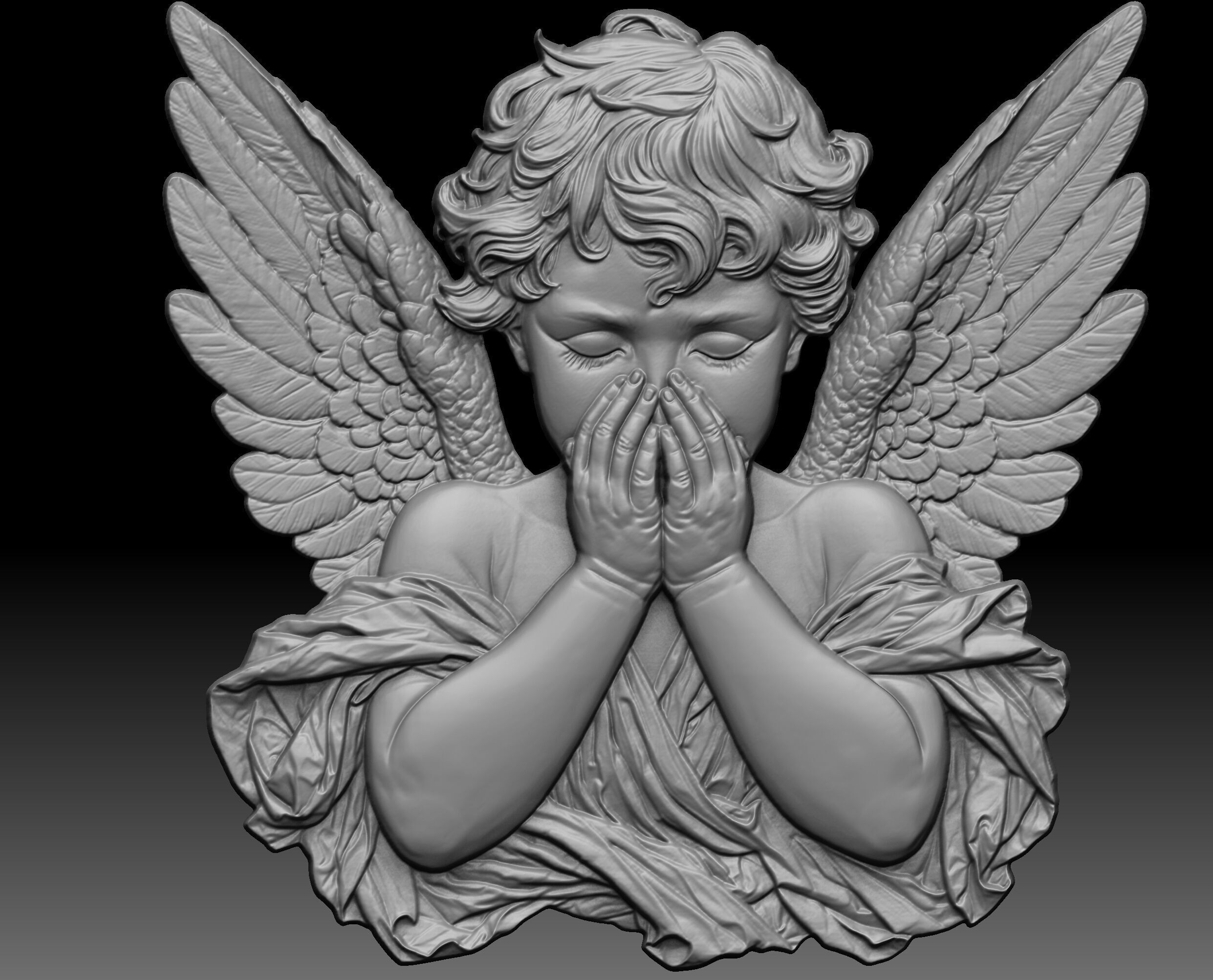Angel Relief 3D print model_4