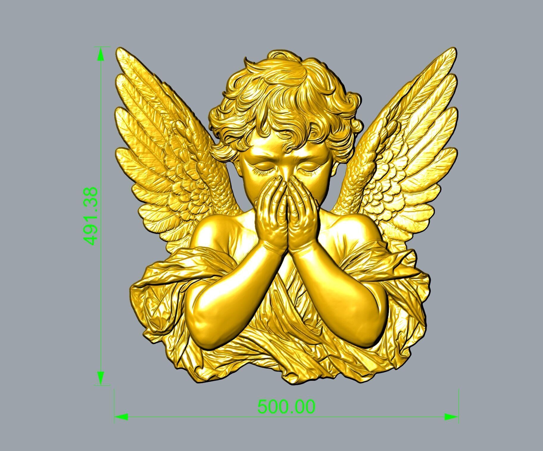 Angel Relief 3D print model_3