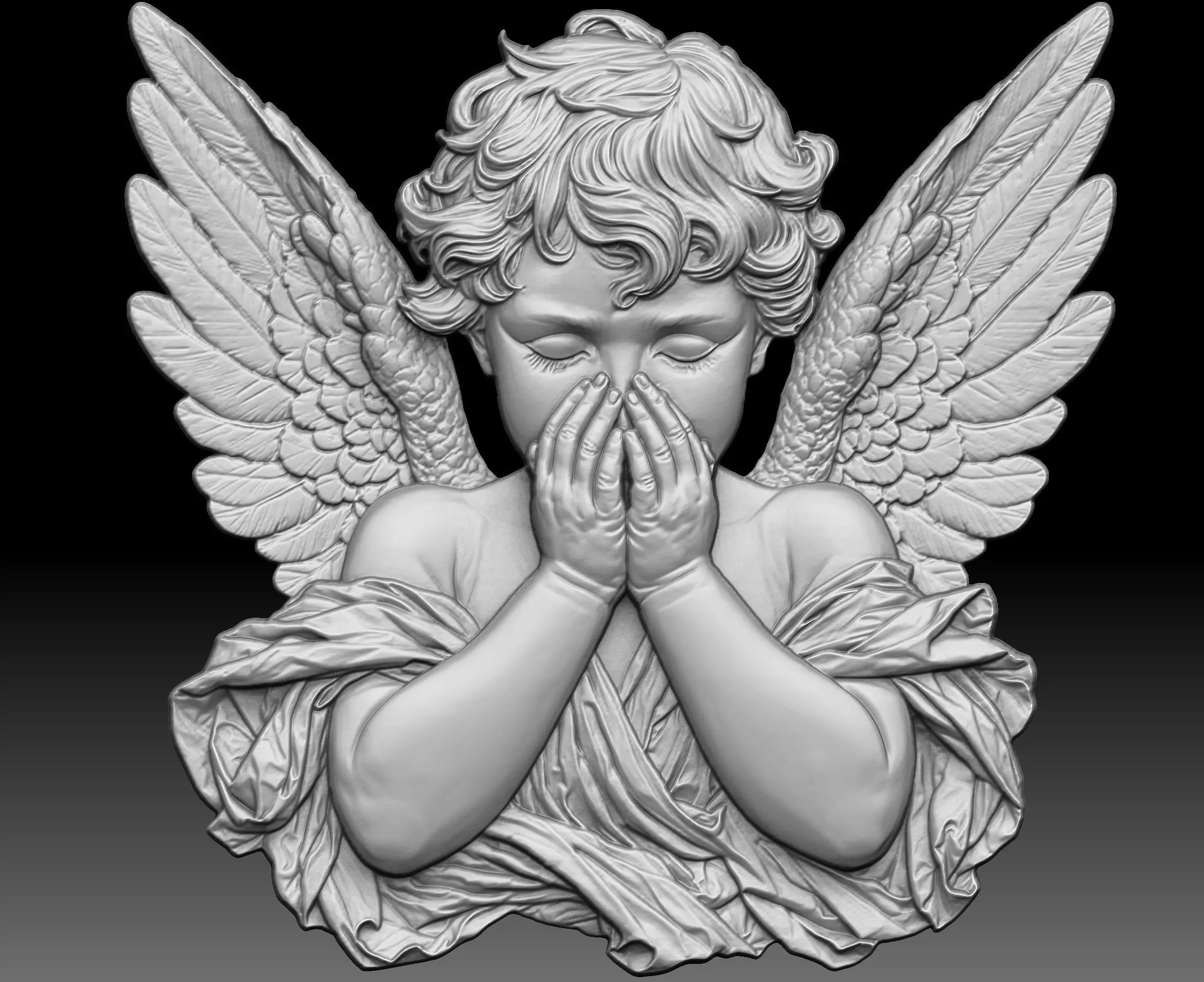 Angel Relief 3D print model_0