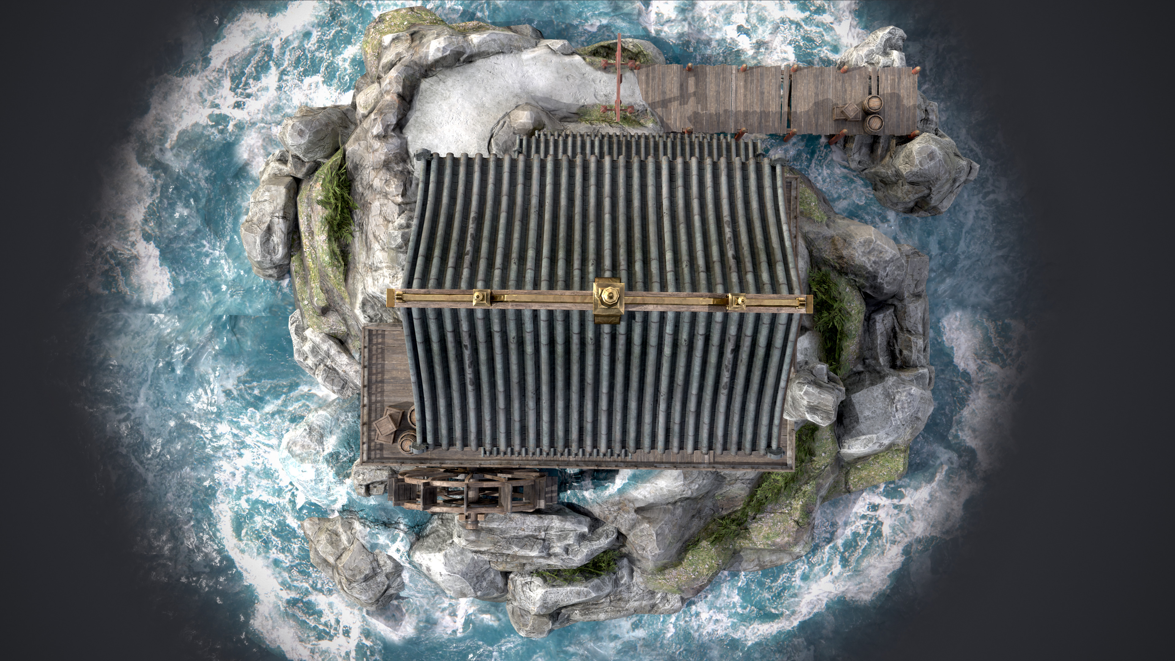 Old Asian Building Low-poly 3D model_15