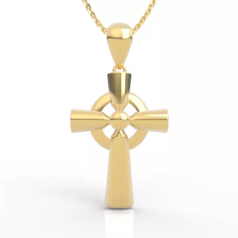 Religious Cross Pendant 3D print model_0