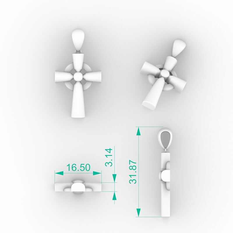 Religious Cross Pendant 3D print model_3