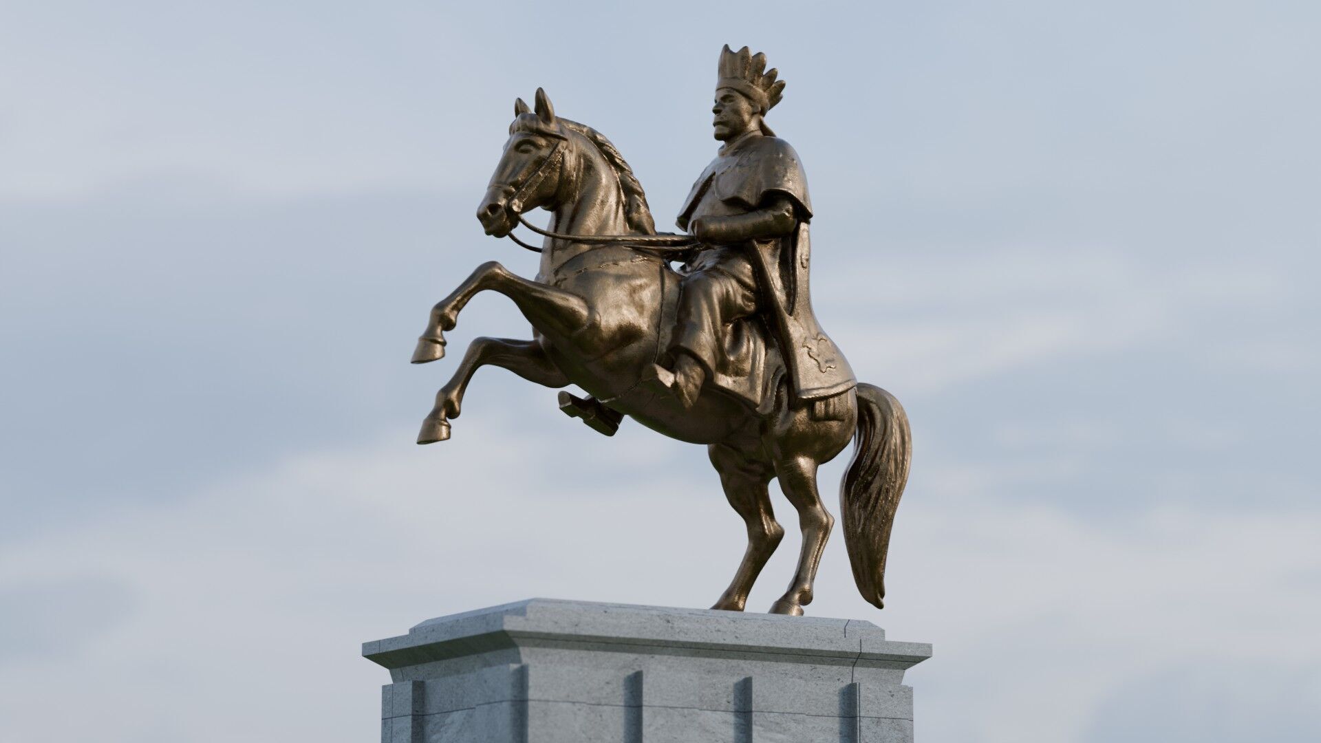 Emperor Menelik II Statue 3d model 3D model_1