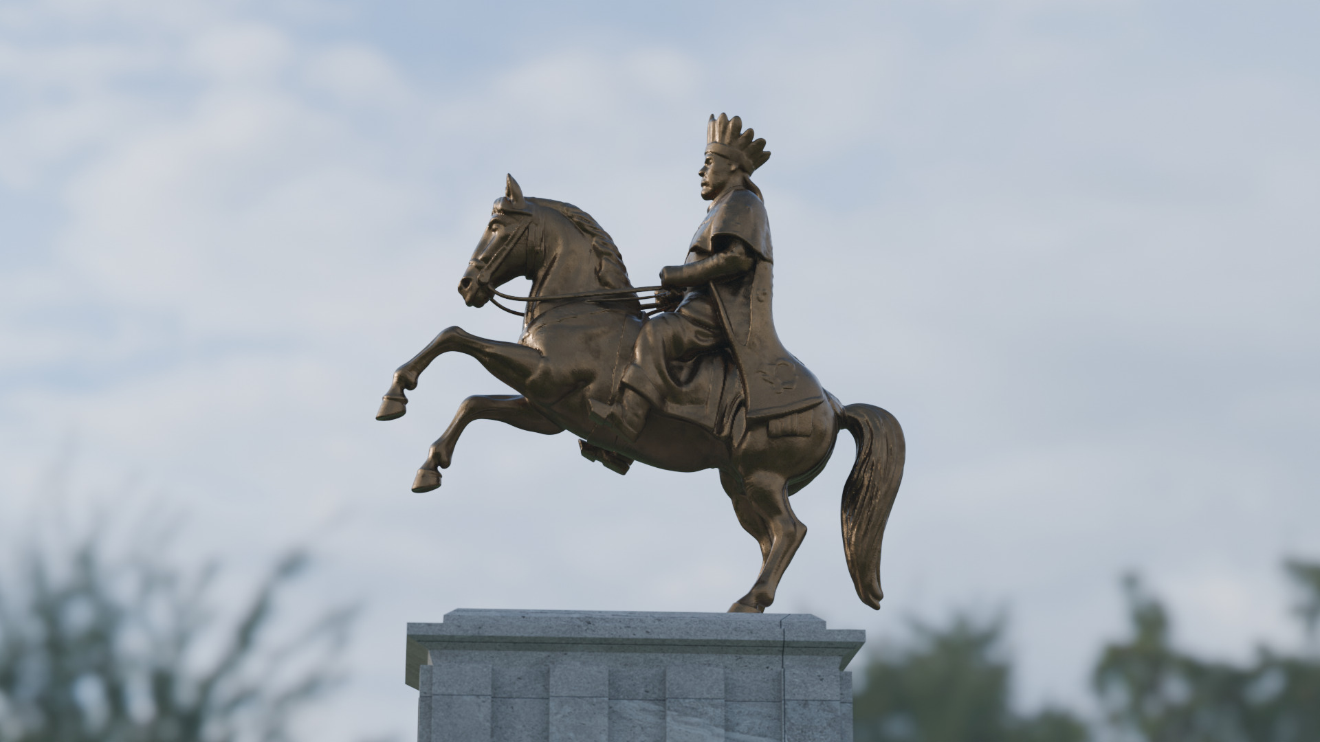 Emperor Menelik II Statue 3d model 3D model_2