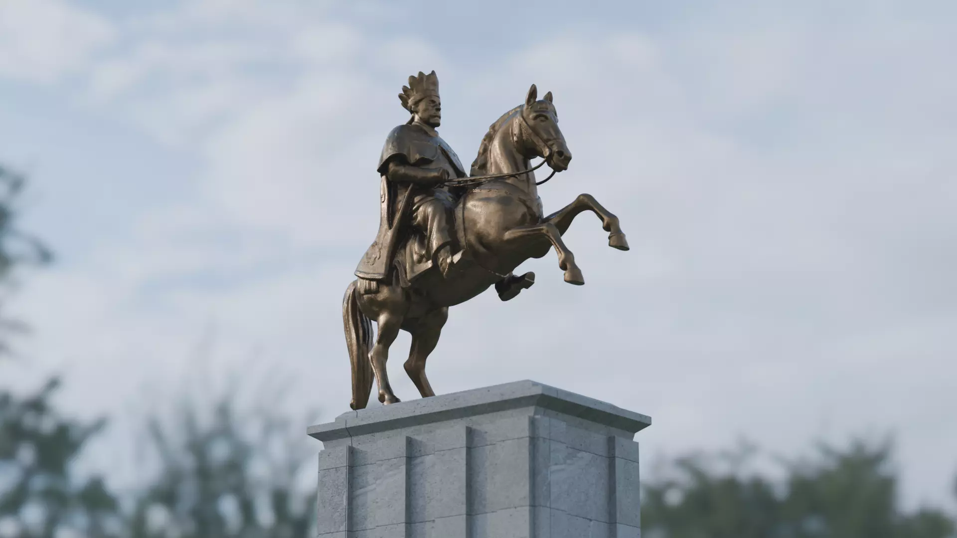 Emperor Menelik II Statue 3d model 3D model_0