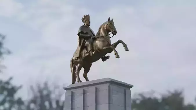 Emperor Menelik II Statue 3d model