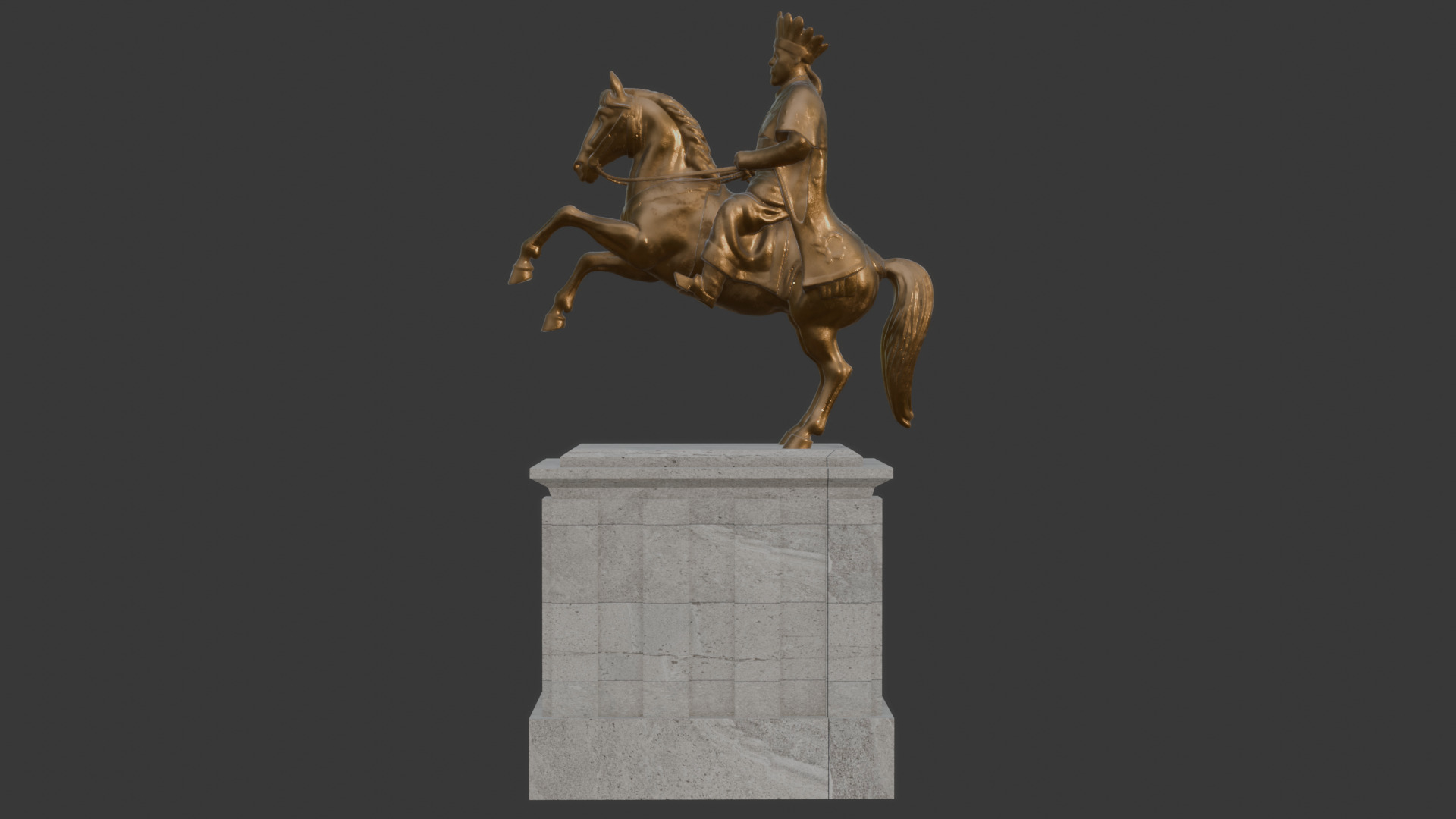 Emperor Menelik II Statue 3d model 3D model_4