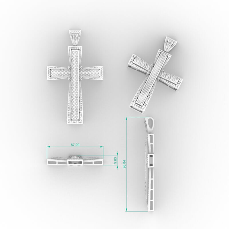 Hip Hop Diamond Cross 3D print model_4