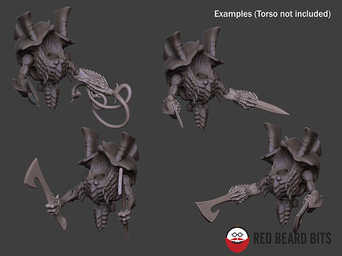 Xenoteras Sword Arms 3D print model
