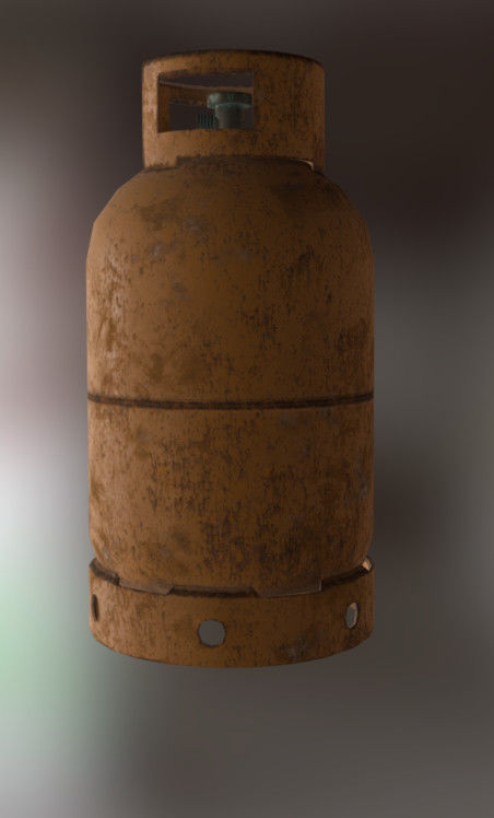 Gas bottle Low-poly 3D model_3