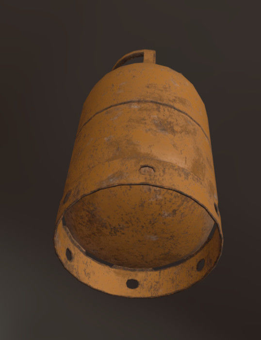 Gas bottle Low-poly 3D model_1