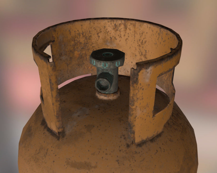 Gas bottle Low-poly 3D model_4