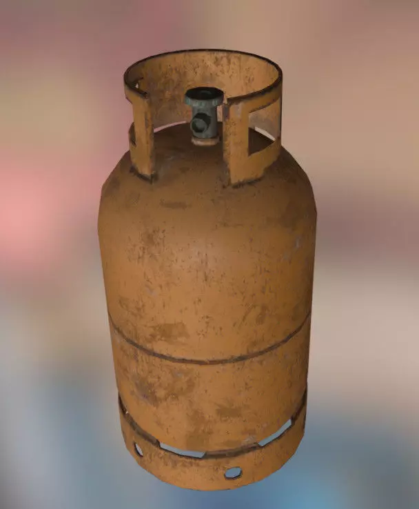 Gas bottle Low-poly 3D model_0