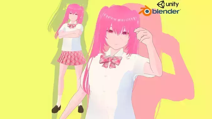 Female Psycho School Student Fully Rigged