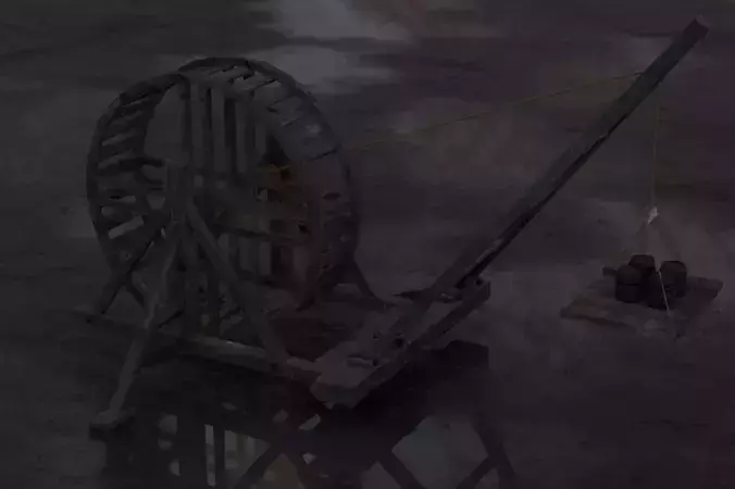 Medieval Treadmill Crane