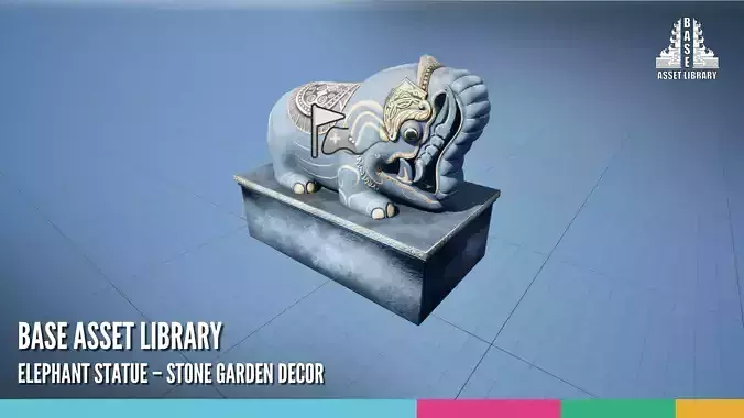 Elephant Statue Stone Garden Decor