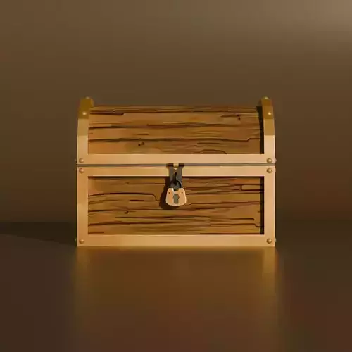 Stylized Treasure Chest  Low Poly 3D Model Gameready