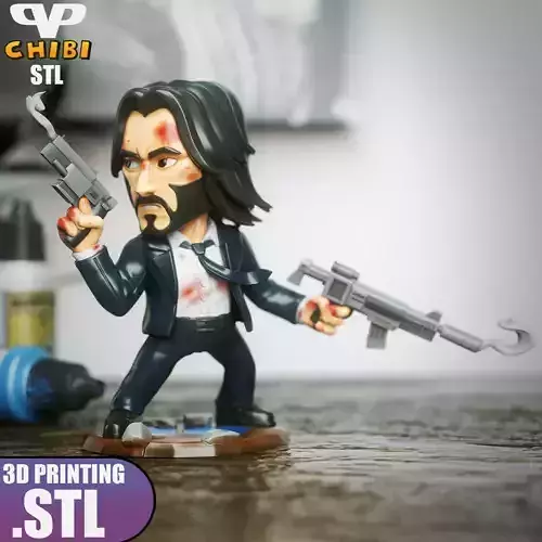 John Wick Chibi STL for 3D Printing ChibiSTL 3DXM