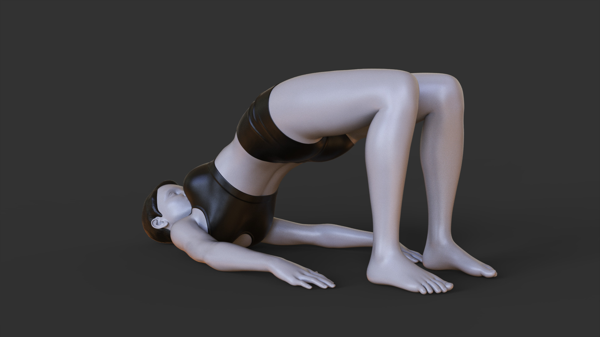 Yoga Pose Bridge Pose - Setu Bandha Sarvangasana 3D print model_2