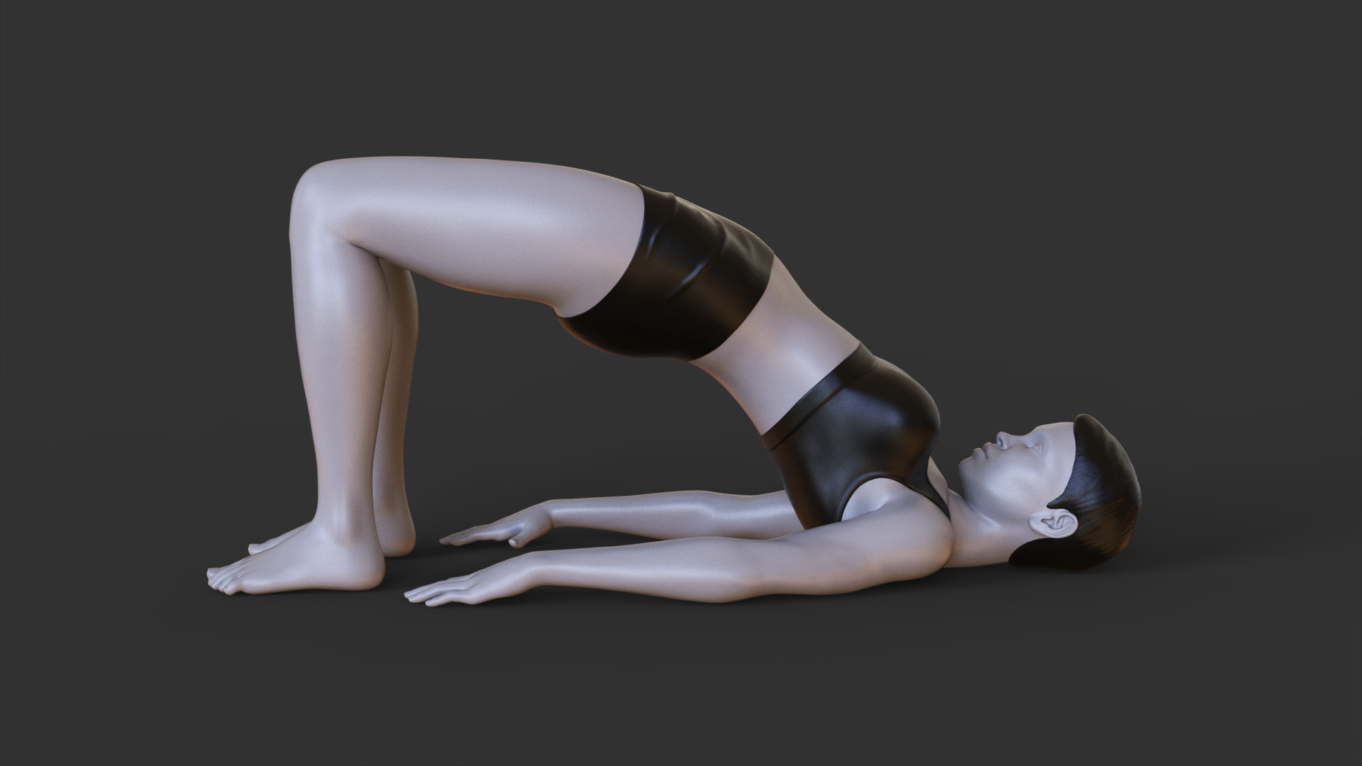Yoga Pose Bridge Pose - Setu Bandha Sarvangasana 3D print model_5