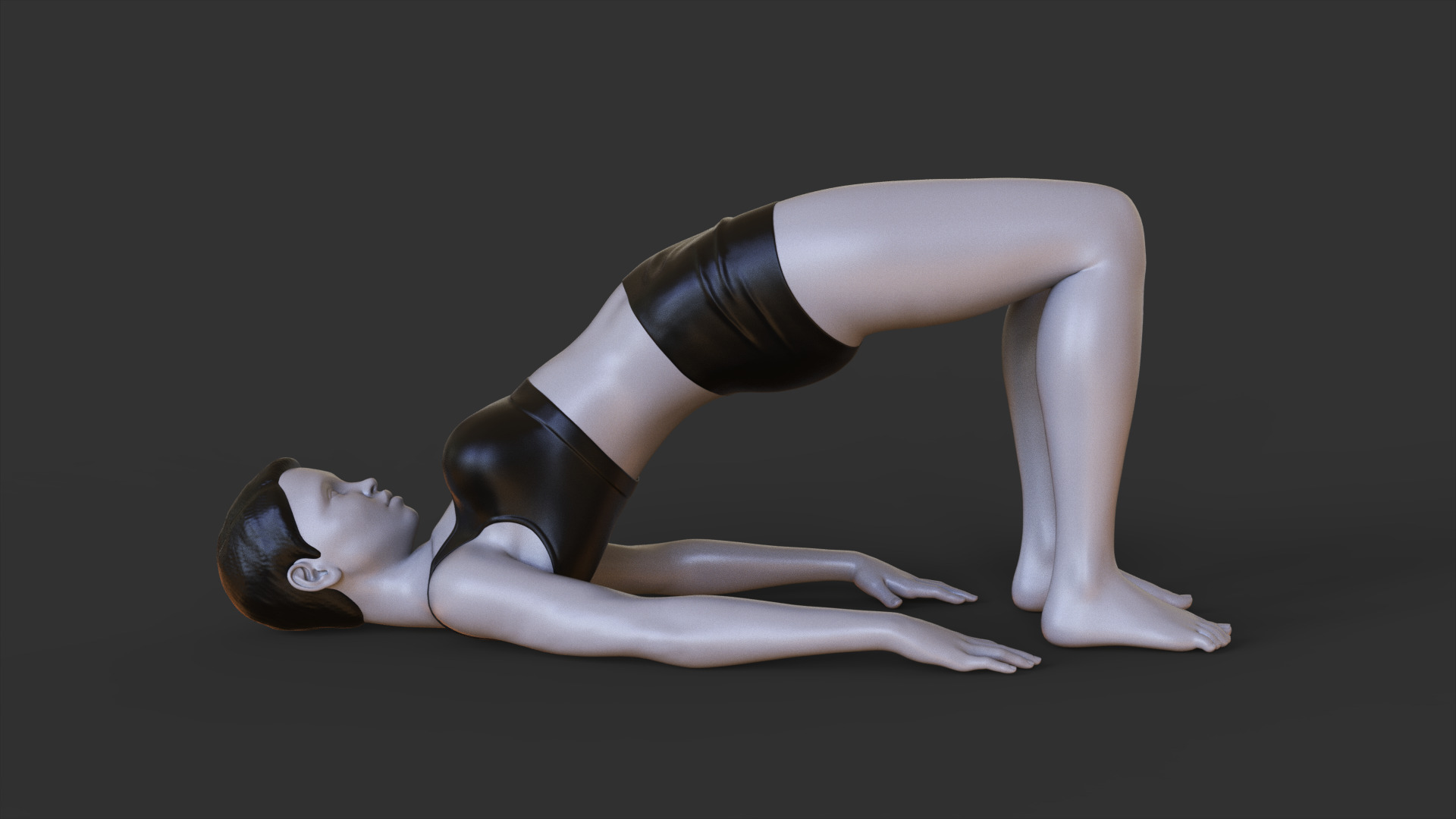 Yoga Pose Bridge Pose - Setu Bandha Sarvangasana 3D print model_1