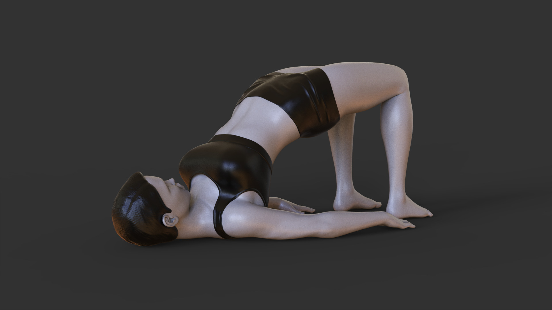 Yoga Pose Bridge Pose - Setu Bandha Sarvangasana 3D print model_8