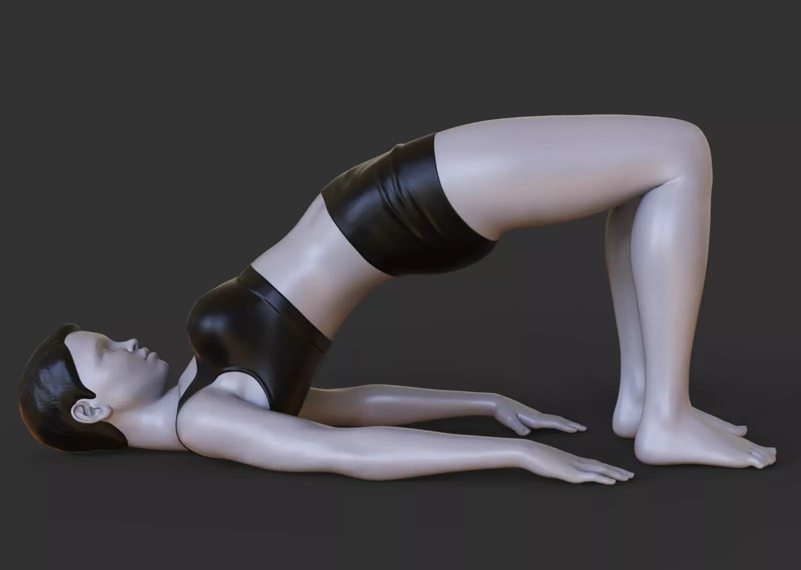 Yoga Pose Bridge Pose - Setu Bandha Sarvangasana 3D print model_0