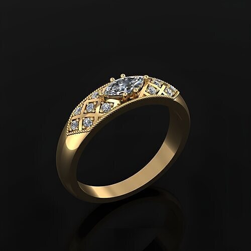Marquise Ring  3D print model