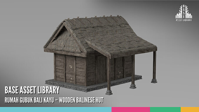 Rumah Gubuk Bali Kayu Wooden Balinese Hut 3D model