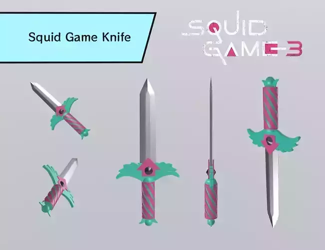 Squid Game-Inspired Knife Low-poly 3D model
