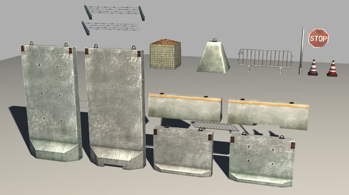 Explosion proof walls Low-poly 3D model_6