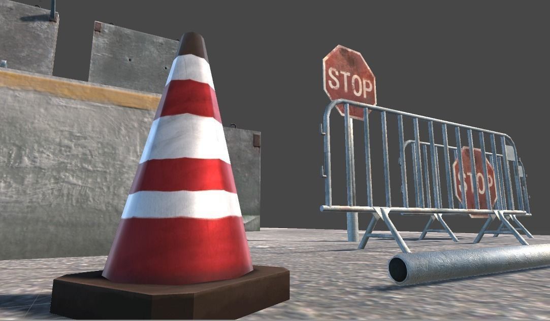 Explosion proof walls Low-poly 3D model_0