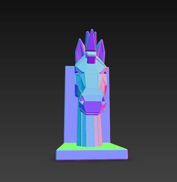 Polygon Horse Head Bookend  Geometric Decorative Model 3D model_21