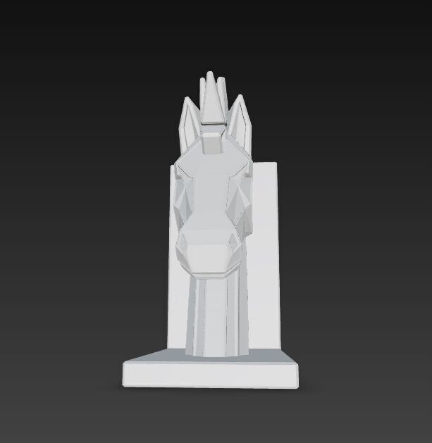 Polygon Horse Head Bookend  Geometric Decorative Model 3D model_7