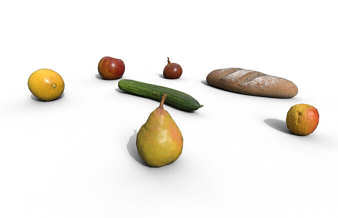 Realistic 3D food models  Low-poly 3D model