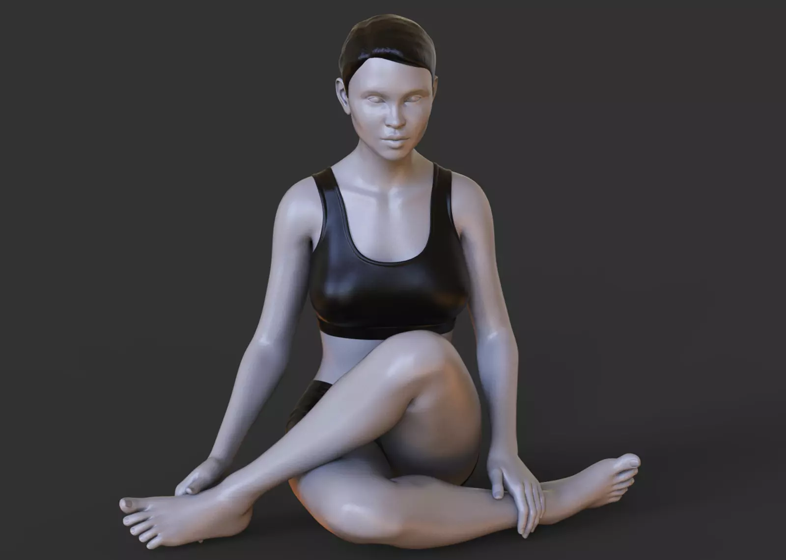 Yoga Pose - Cow Legs pose - Gomukhasana 3D print model_0