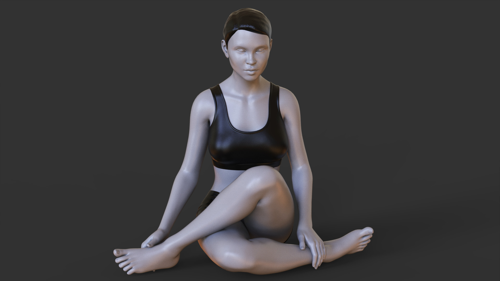 Yoga Pose - Cow Legs pose - Gomukhasana 3D print model_9