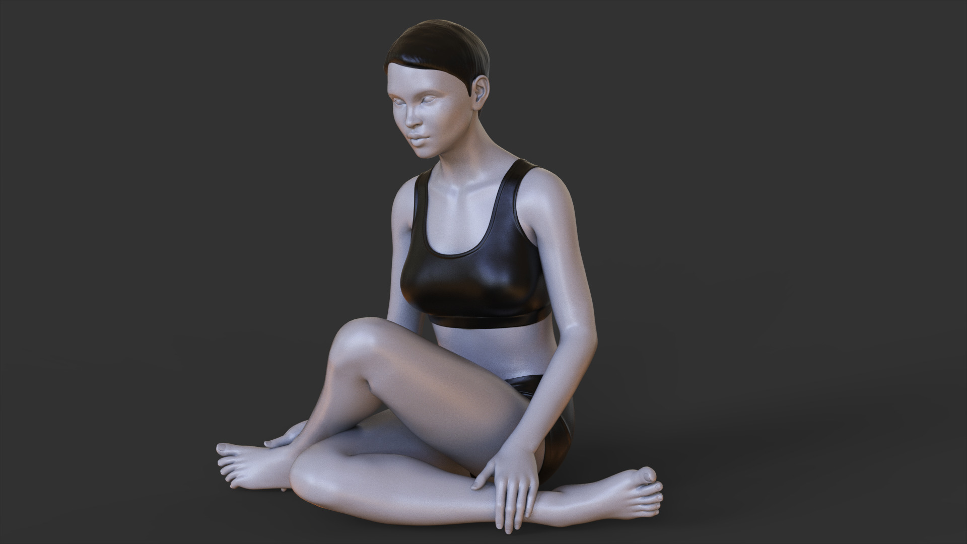 Yoga Pose - Cow Legs pose - Gomukhasana 3D print model_2