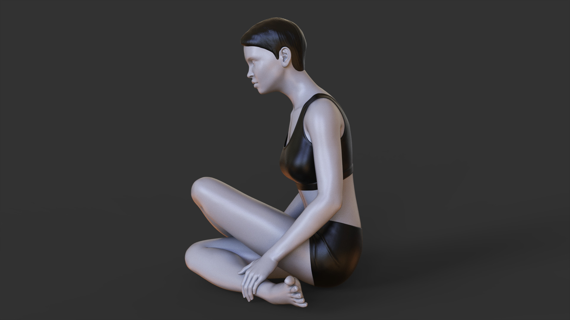 Yoga Pose - Cow Legs pose - Gomukhasana 3D print model_3