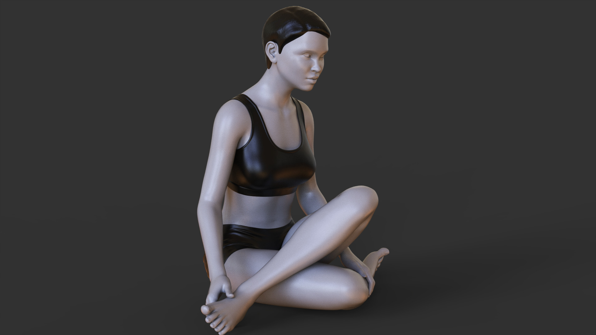 Yoga Pose - Cow Legs pose - Gomukhasana 3D print model_8
