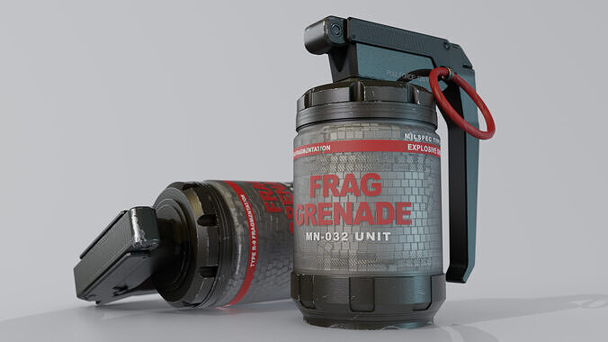 Sci-Fi Frag Grenade - Game Ready Low-poly 3D model