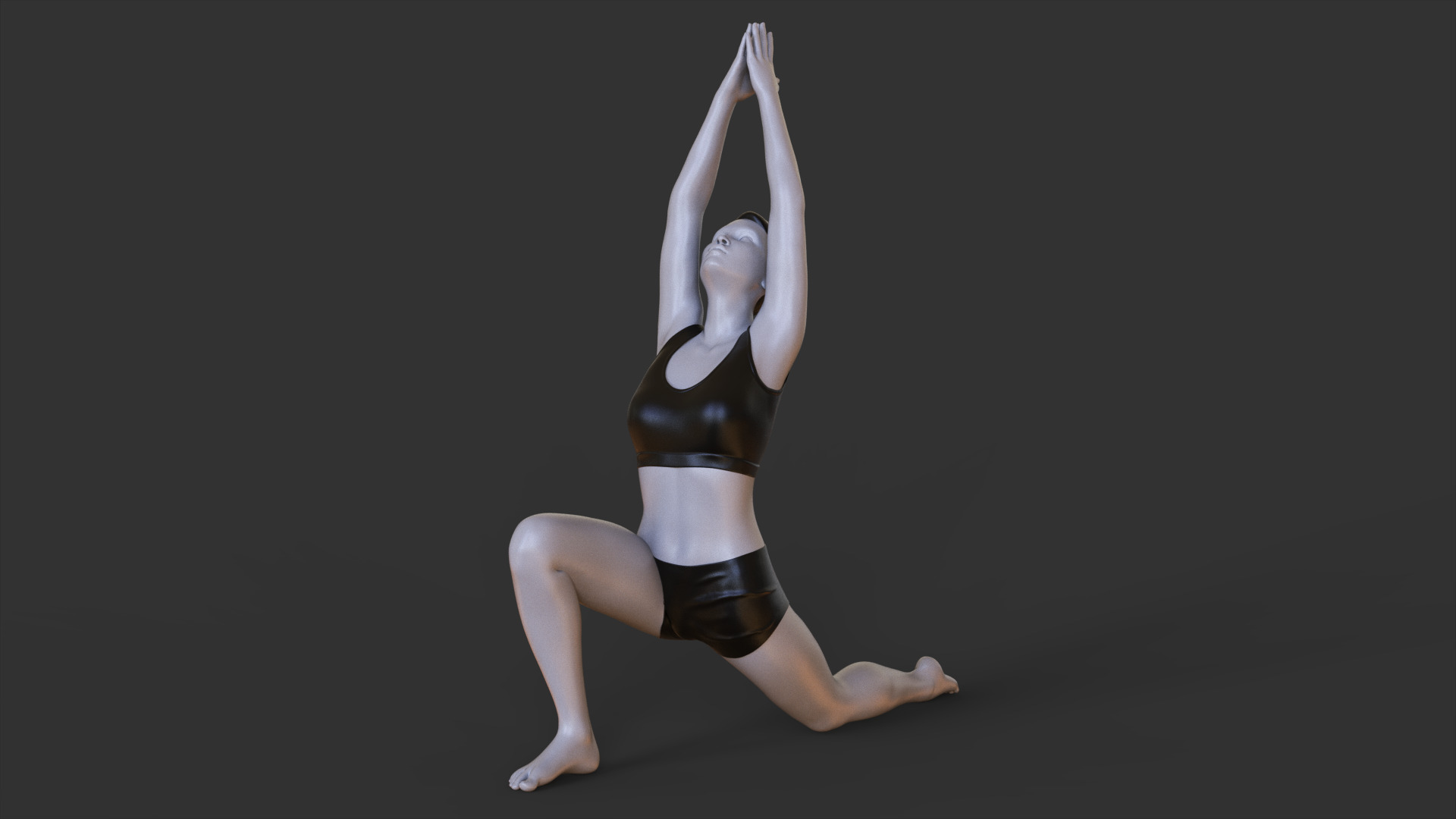 Yoga Pose - Crescent Lunge - Anjaneyasana 3D print model_2