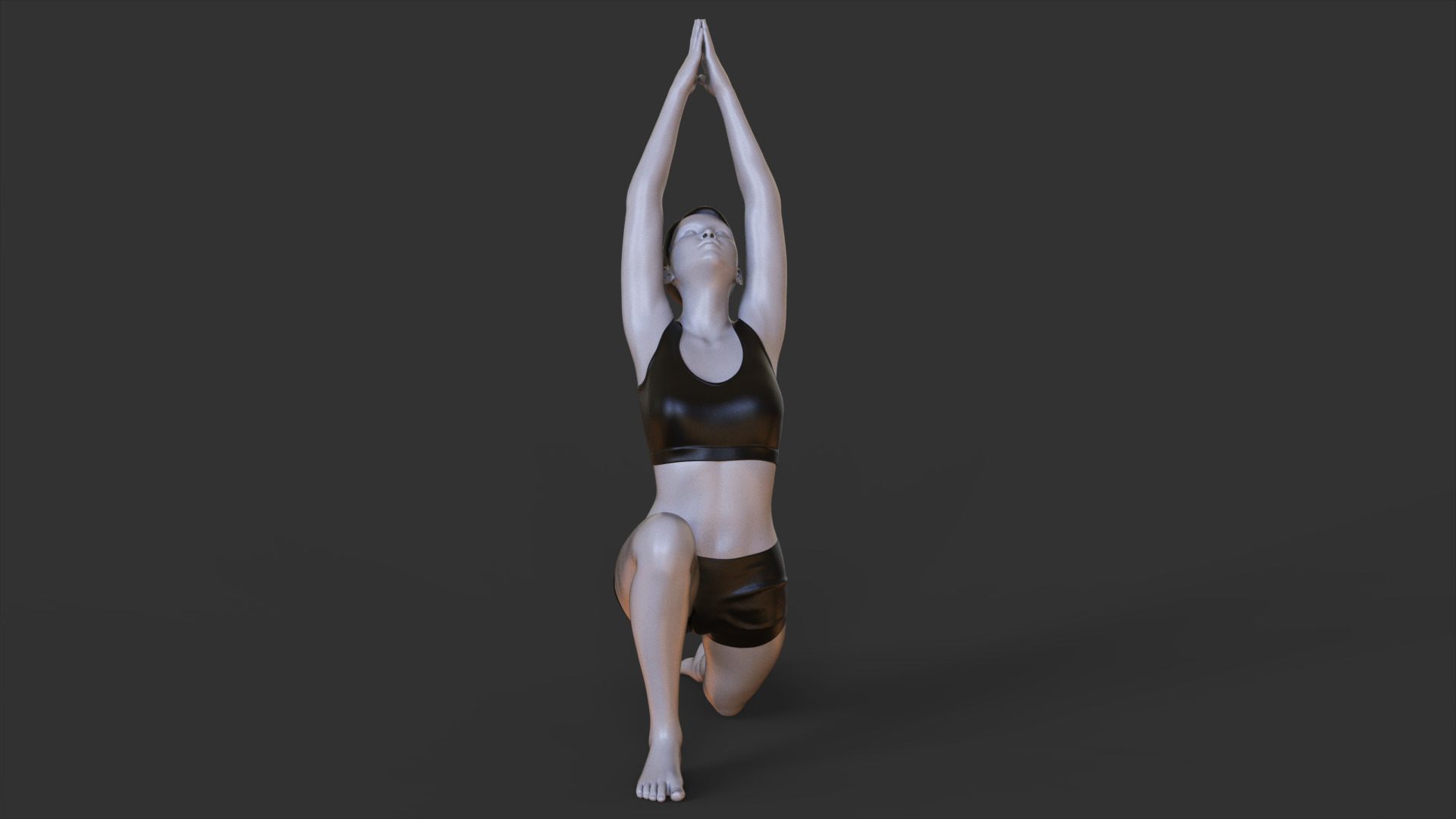Yoga Pose - Crescent Lunge - Anjaneyasana 3D print model_9