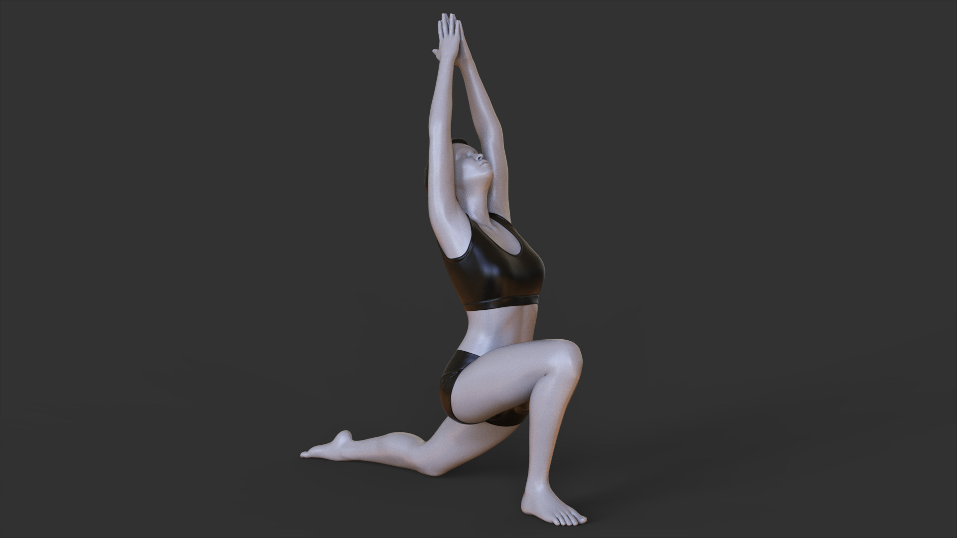 Yoga Pose - Crescent Lunge - Anjaneyasana 3D print model_8