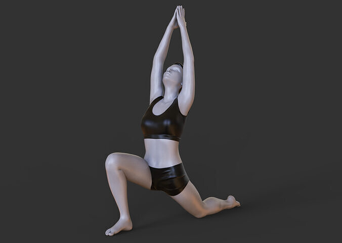 Yoga Pose - Crescent Lunge - Anjaneyasana 3D print model