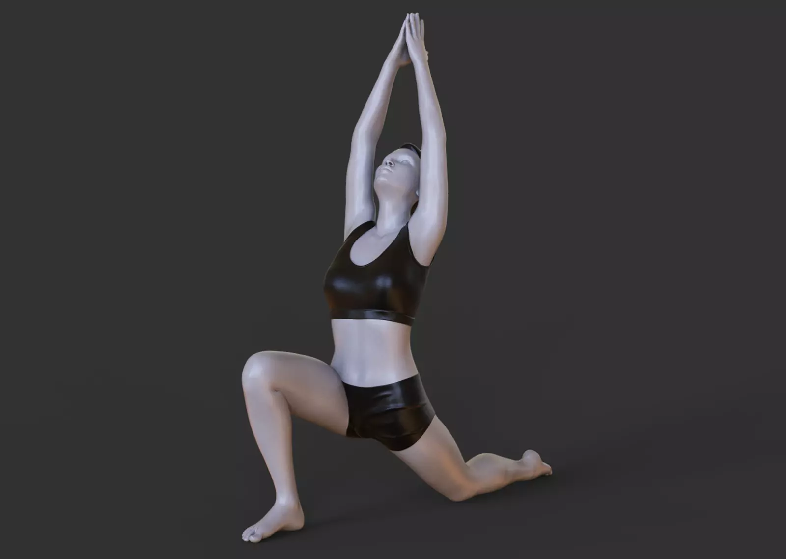 Yoga Pose - Crescent Lunge - Anjaneyasana 3D print model_0